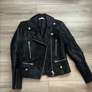 Topshop Black faux Leather Biker Jacket